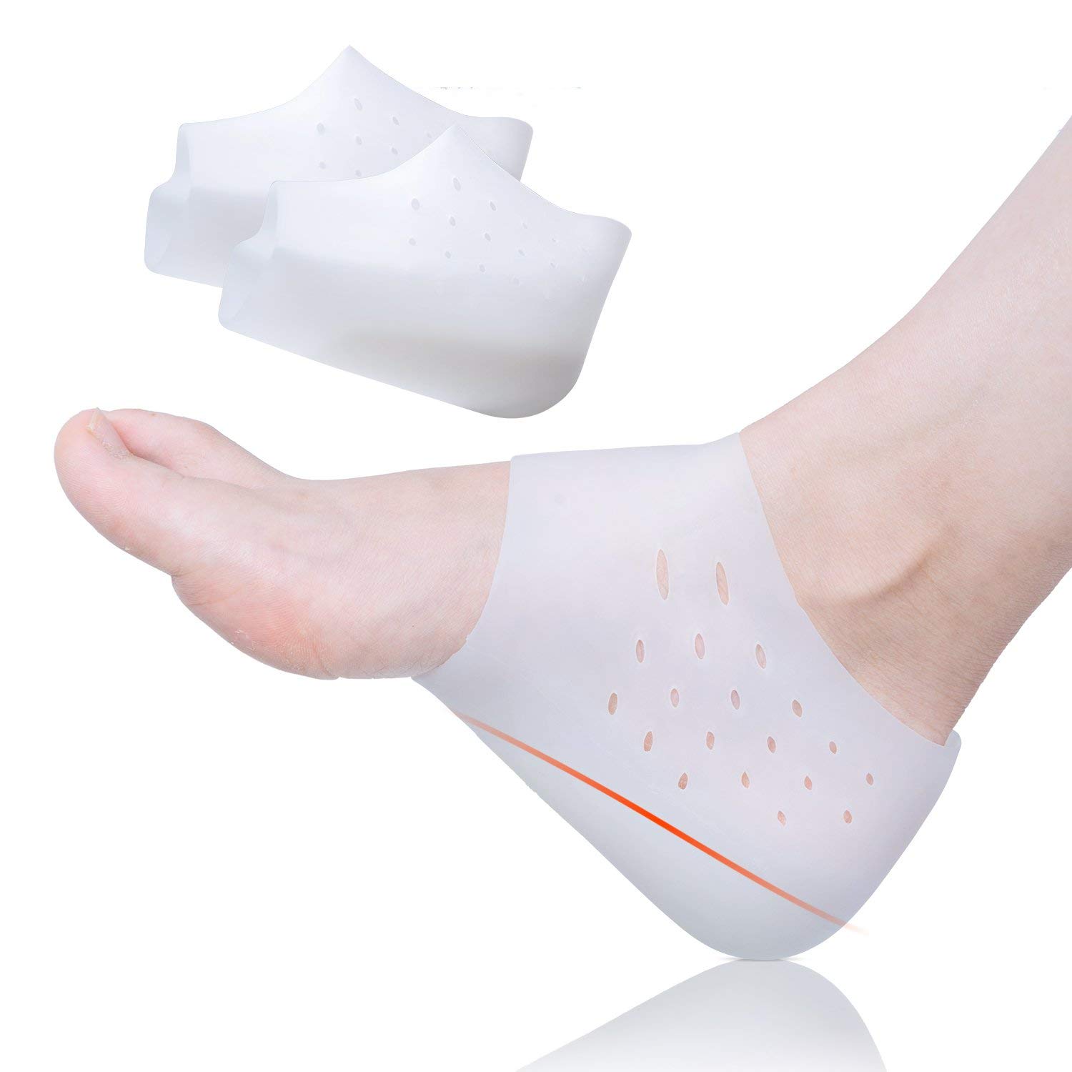Pedimend invisibile altezza aumento solette (1PAIR) – Solette in gel Heel Lift – fascite plantare Heel Protector – alleviare il dolore al tallone, tacco a pressione con imbottitura