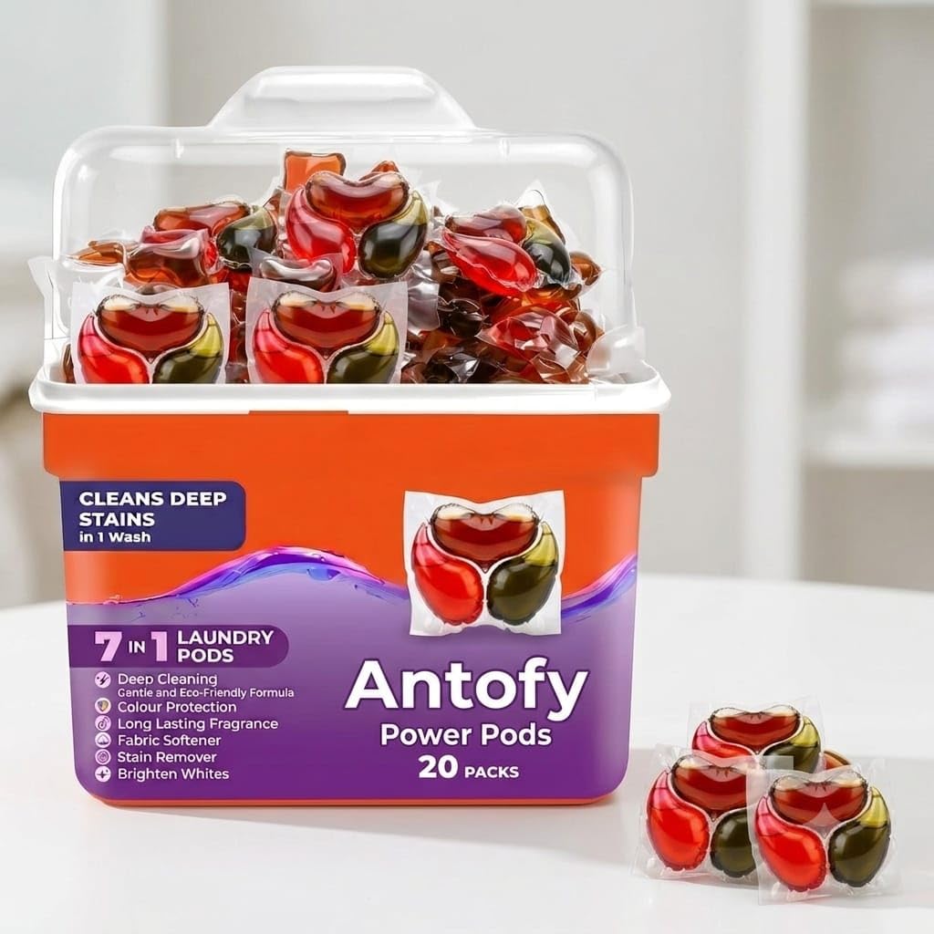 7 in 1 Smart Laundry Pods 60 pcs|| Laundry Detergent Pods for Tough Stain Removal in Front Load & Top Load Washing Machines|| Fragrance + Care with Fabric Softener-image-22