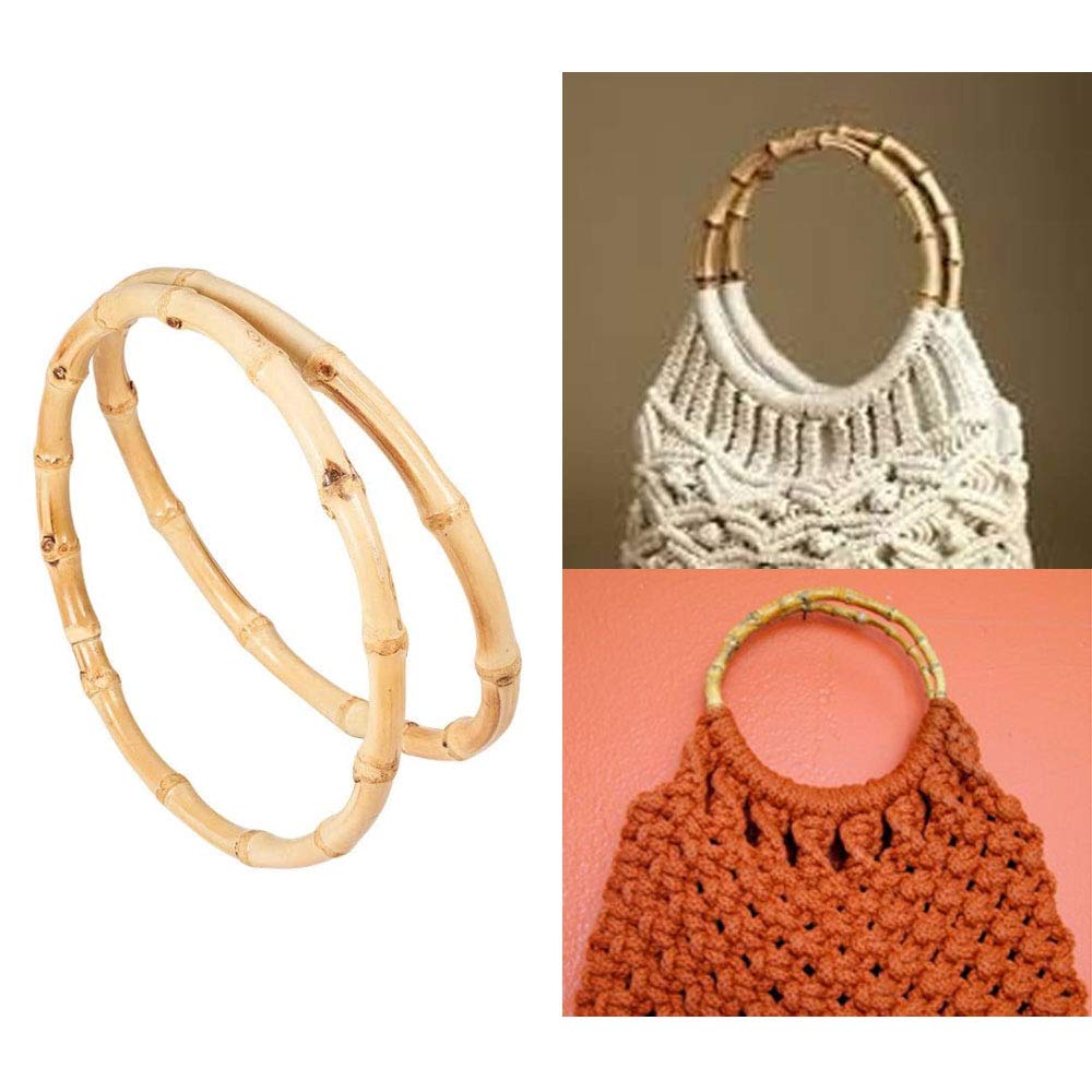 Meetee BK094 Manico di Ricambio per Borsa e Portafoglio Fai da Te Accessori Artigianali Anello a D in Lega e Legno