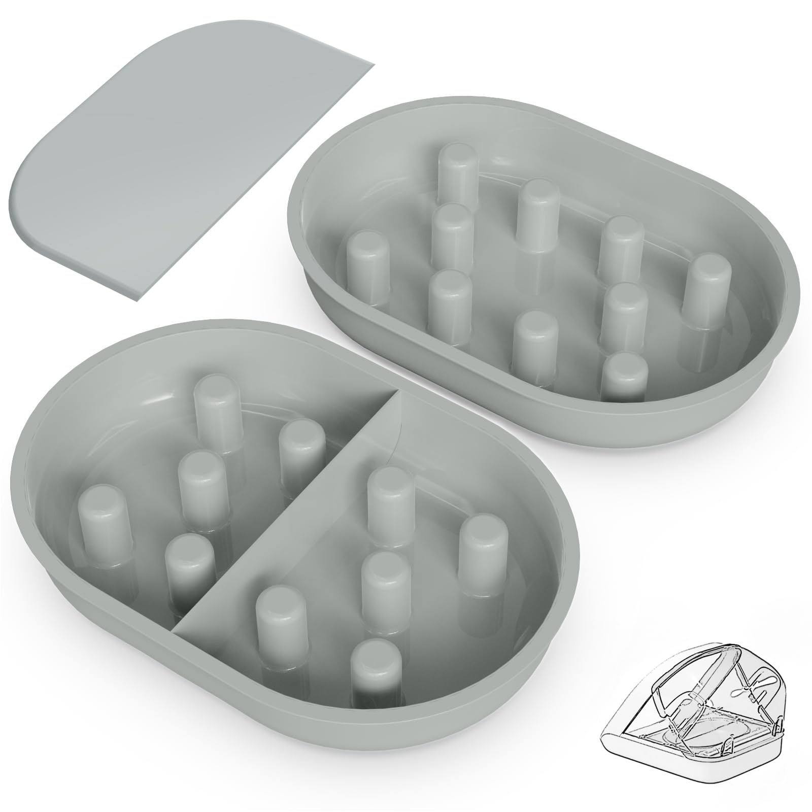 Slow Feeder Bowl for Automatic Microchip Cat Pet Feeder, Helps Prevent Bloat & Improve Digestion, Easy to Clean, Slow Feeder Bowls & Mat