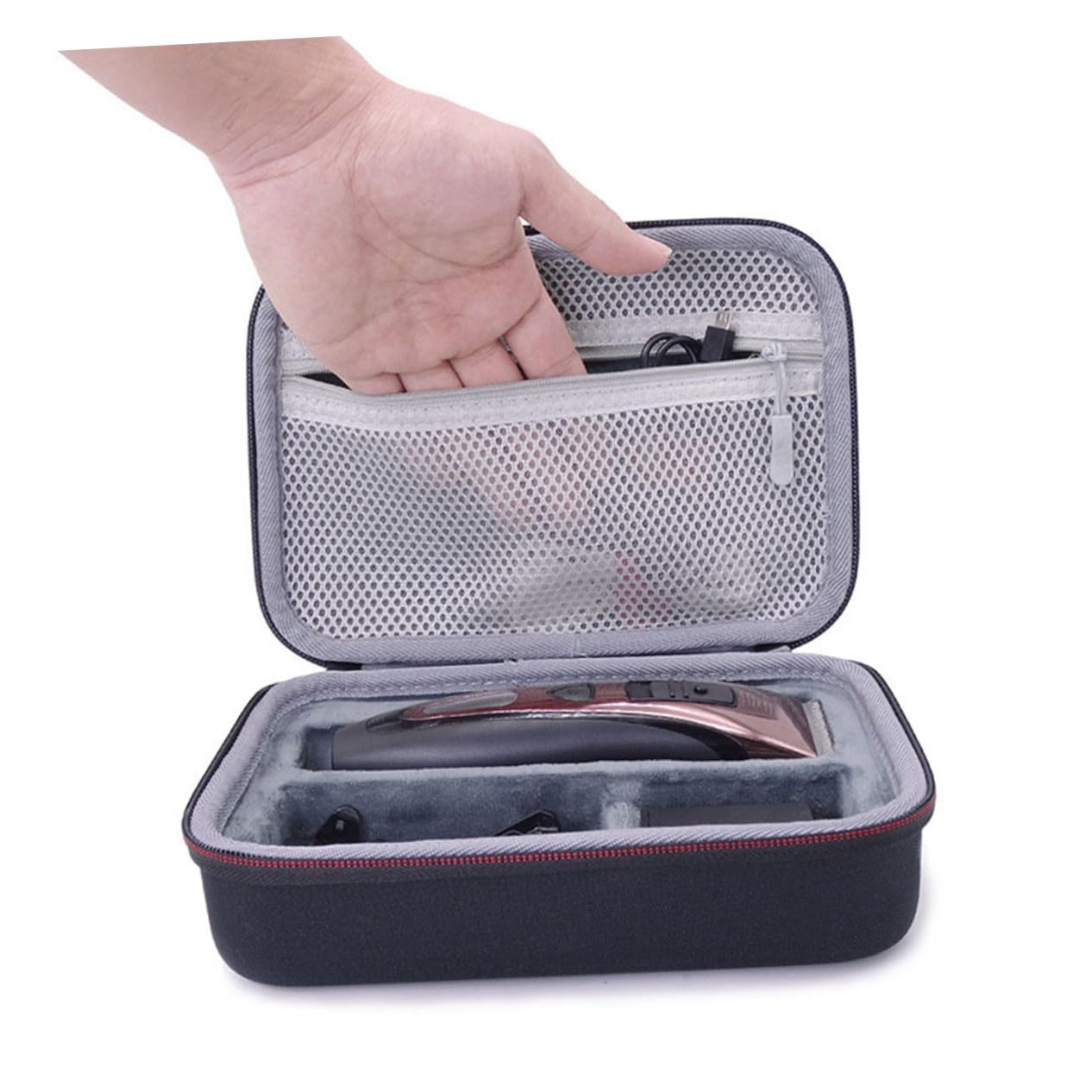 VALICLUD Custodia Borsa Compatta in Eva Nero Porta Rasoio da Viaggio Resistente Agli Urti e'usura per Barba e Chioma per Viaggi