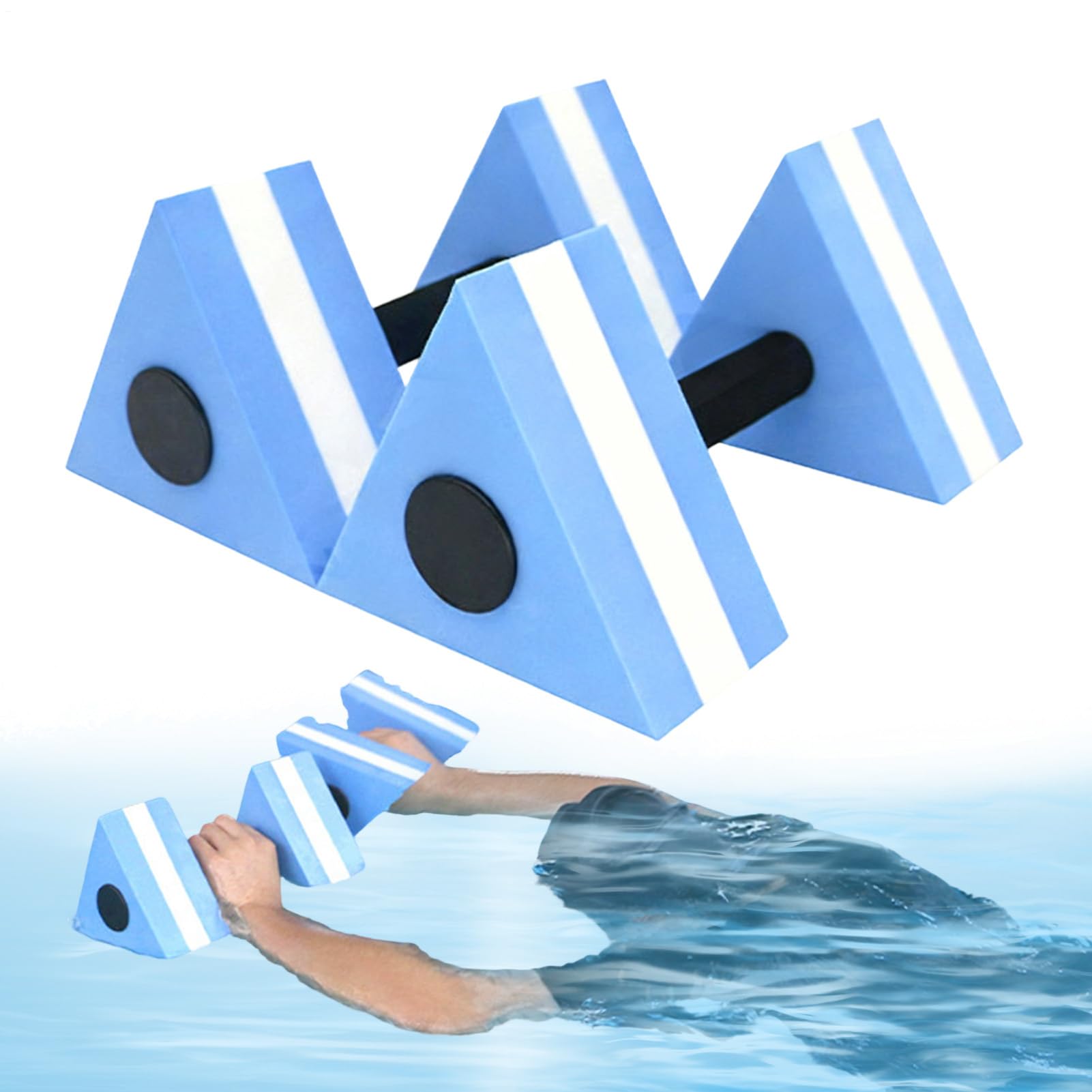 Water Aerobics Weights | Foam Triangle Portable Bodybuilding Supplie,Pool Water Dumbbells | for Swimming Backyard Outdoor Apartment Dormitory Travel Indoor Sports Gym