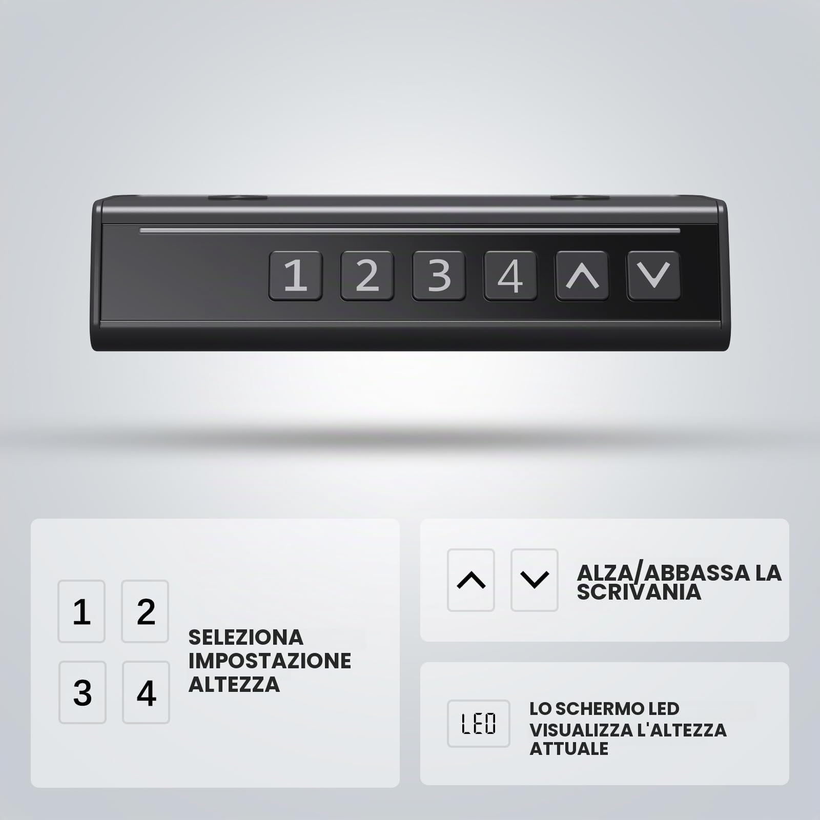 ErGear Gambe da scrivania elettriche, 4 impostazioni di altezza di memoria, altezza regolabile in altezza, gambe per tavolo fino a 120 cm, stazione di lavoro ergonomica con base convertitore, solo