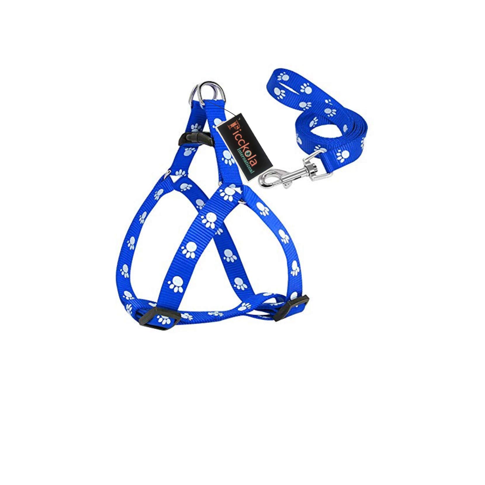Picckola International Puppy Paw Print Puppy Harness Leash Set Combo Offer of Small Dog Harness + Leash (Blue) (B08KGNWB5V) Amazon Price History, Amazon Price Tracker