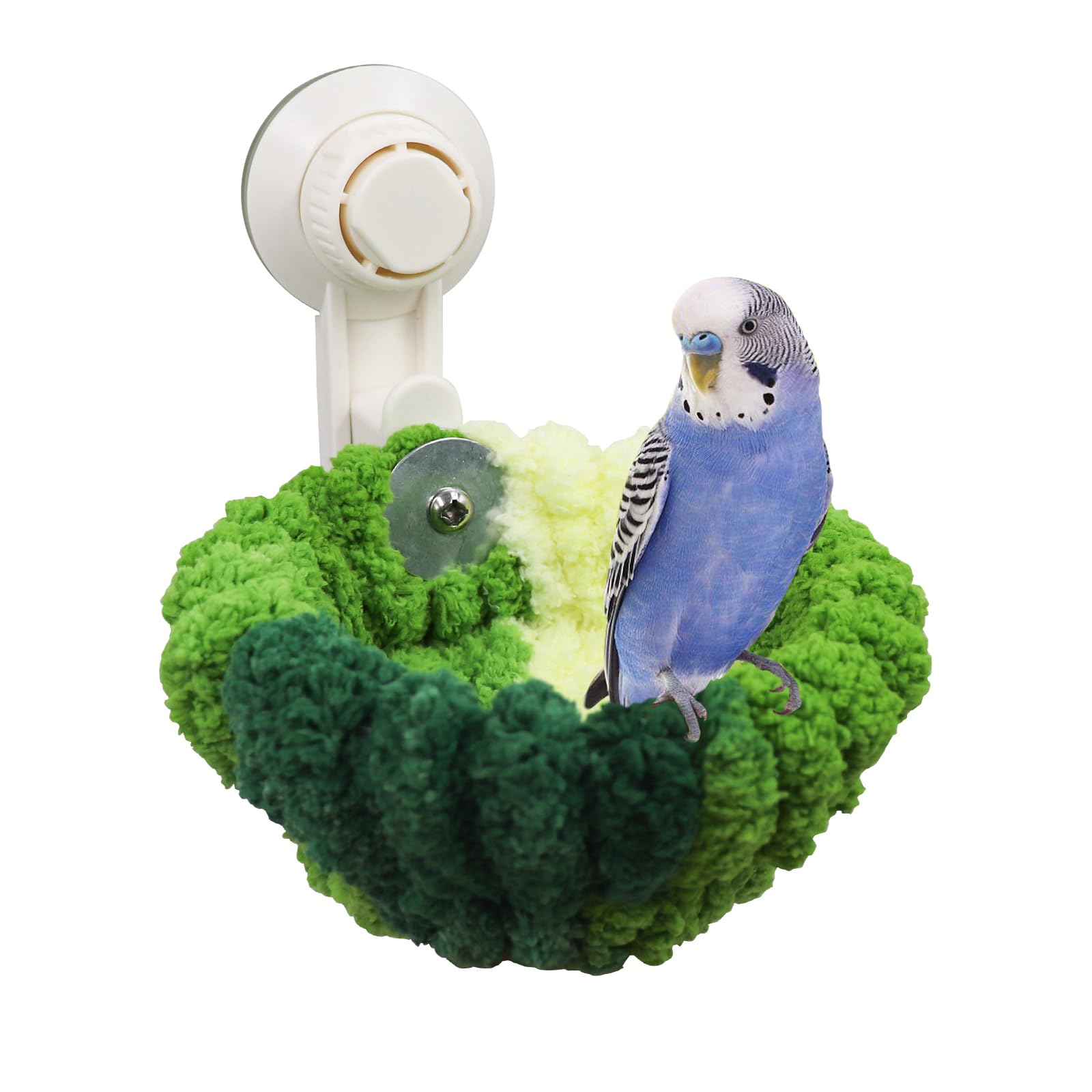 Bird Nest and Bed for Cage with Suction Cup and Fluff - Breeding Accessories for Budgie, Lovebird, Parrotlet, Canary, Finch and Other Small Birds