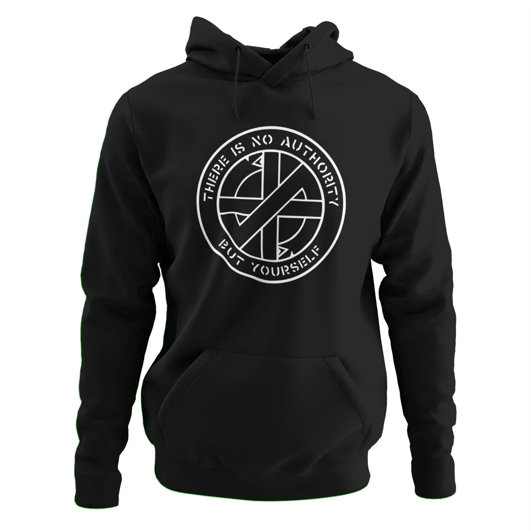 Crass No Authority But Yourself Hoodie - Hardcore Punk Rock Anarchist S Black