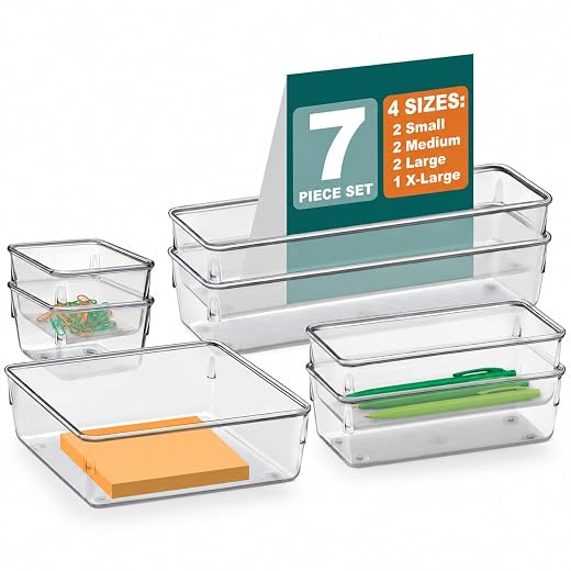 Organizador Gavetas Kit Com 7 Potes