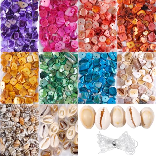 PPCLION Shell Beads Bracelet Making Kit Bracelet and Heart Beads Elastic Threads for Jewelry Necklace Making