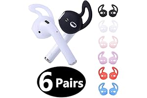 6 Pairs Silicone Ear Tips Ear Hooks Compatible with Apple AirPods/EarPods