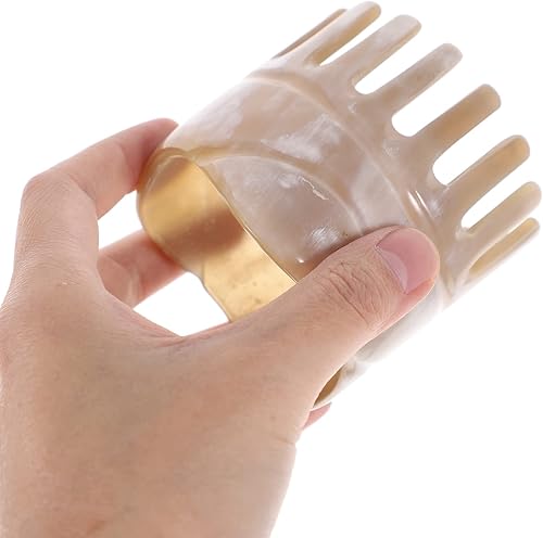 Miniatura 3 de Healifty Cepillo Gua Tool Peine Niñas Masajeador de cuero cabelludo Sha Guasha Cuerno portátil Cuerno de Cuerno de Cuerno de Mano Mujer Pulpo