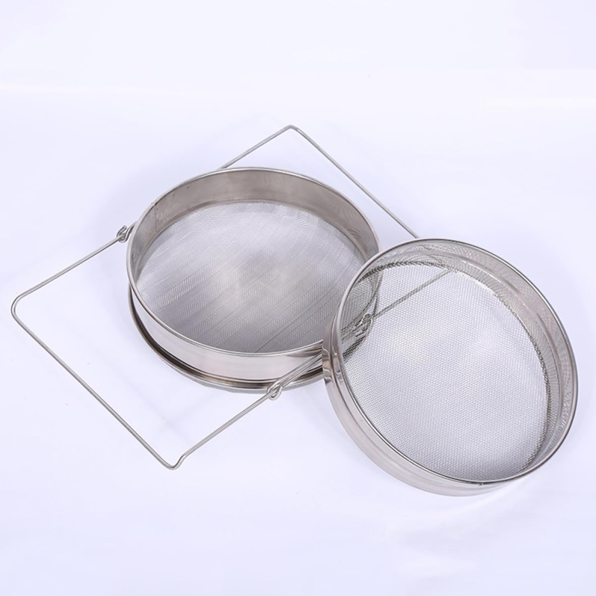 Mikinona Stainless Steel Double Sieve Honey Filter Strainer for Beekeeping for Separating Larger and Smaller Particles Fit