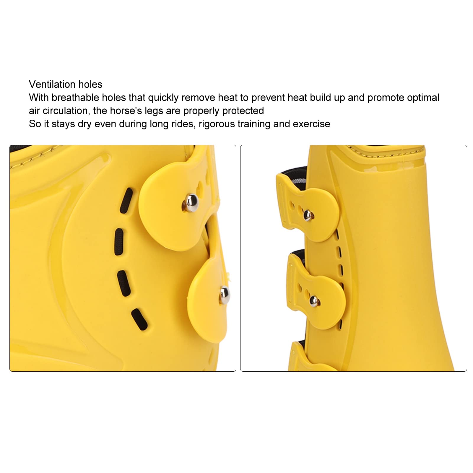 Botas para tendones de Caballo, Botas para menudillo, Botas Protectoras Transpirables con Frente Abierto para Saltar, protección Ajustable para piernas con Orificios de