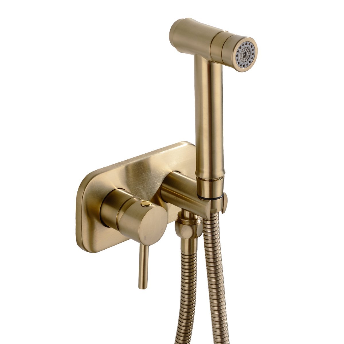 TRUSTMI Bidet-Wasserhahn aus Messing, verdeckt, heißes und kaltes Rührgerät Bidet, gebürstetes Gold