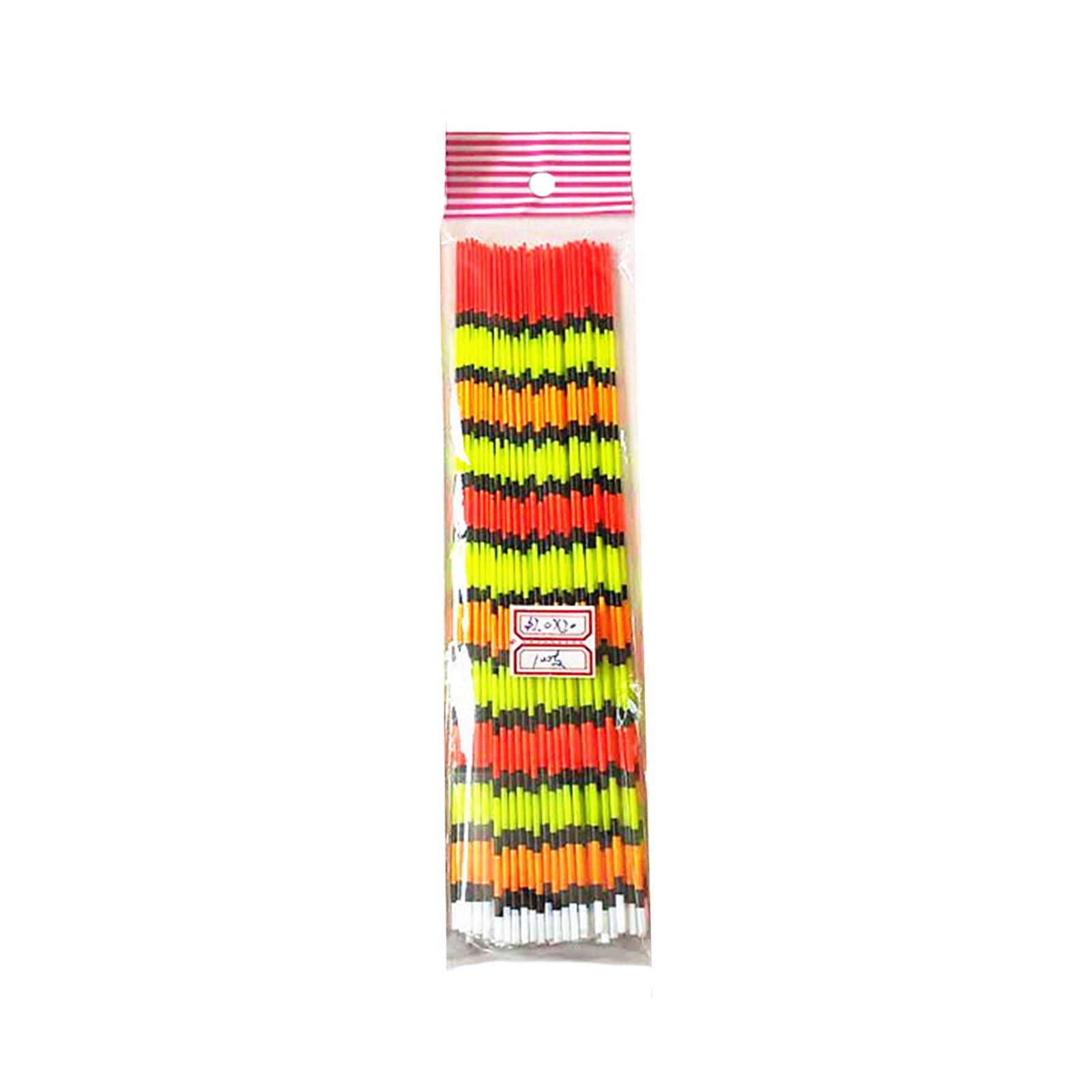 Tsophreniq 100Pcs Bold Tail Eye Catching Float Top Drift Tail Fishing Float Top Hollow Floats Fishing Bobber Tackle Hollow Structure Floats
