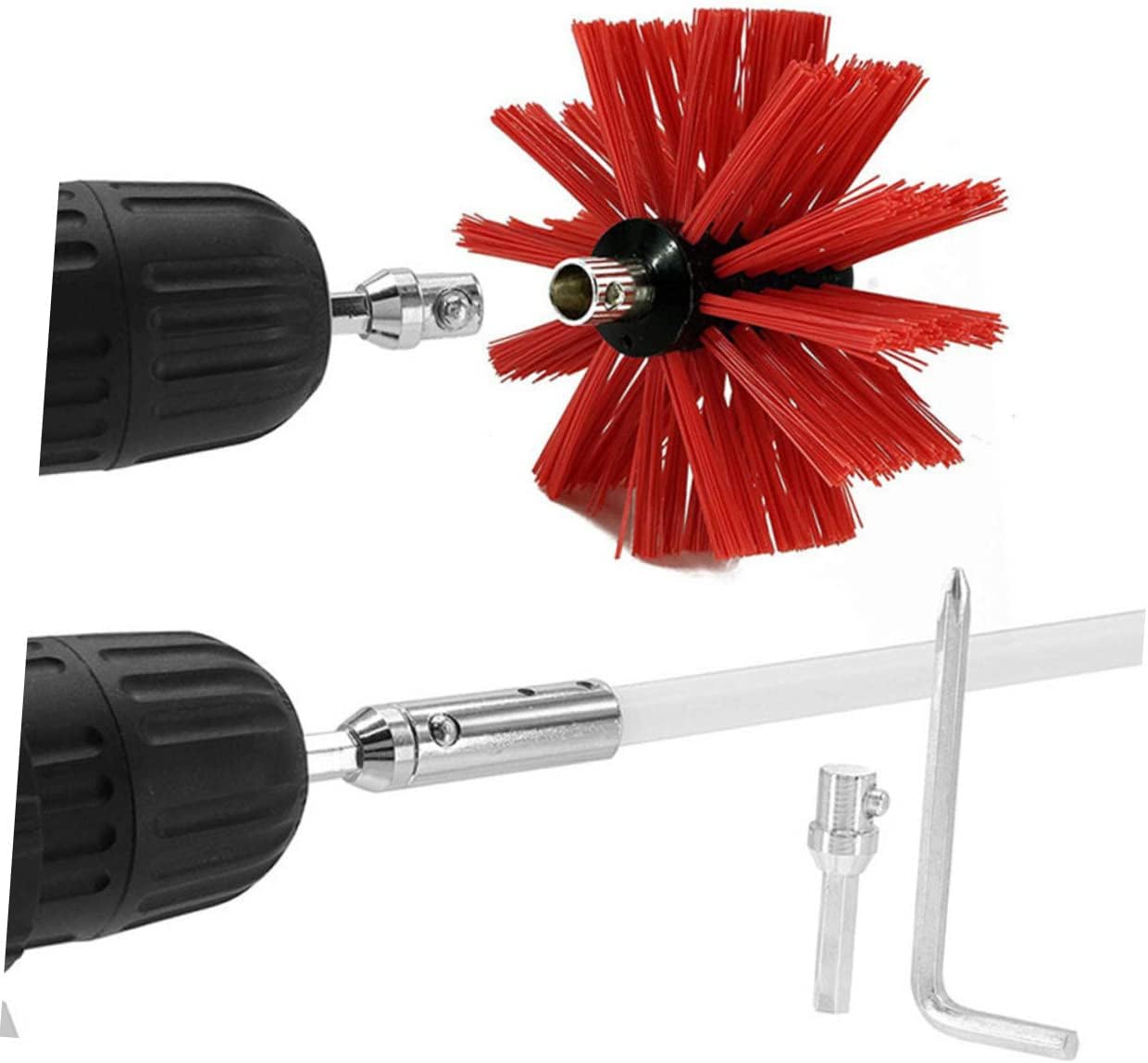 KICHOUSE Dryer Vent Cleaner Kit Pipe Brush Chimney Brush Lint Remover for Dryer Flue Cleaning Tool Accessories