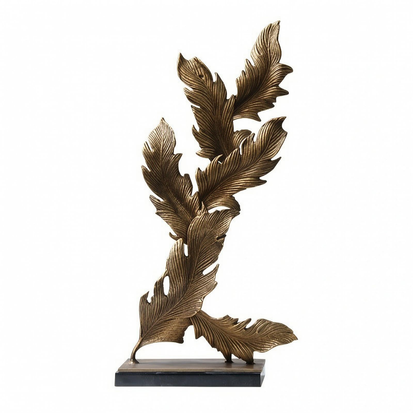 Colcolo Escultura corativa con Base Mármol | Acabado Metálico con Relieve, coración, para Oficina, Entusiastas l Diseño, Dorado