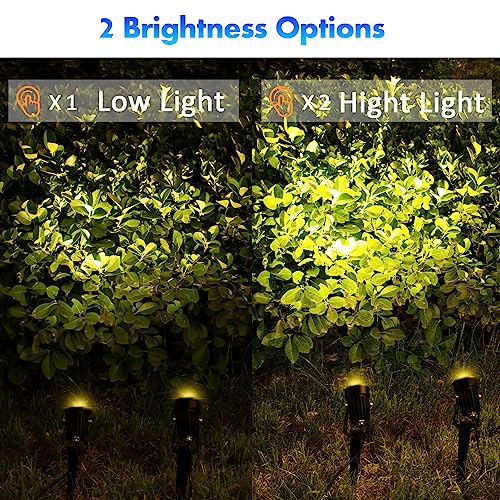 Falove Solar Landscape Lights, Solar Spotlights Outdoor Waterproof, 2 In 1 Auto On/Off 2 Lighting Brightness Solar Powered Spot Lights Outdoor For Outside Garden Yard,Solar Uplights For Trees Flag #TOP4