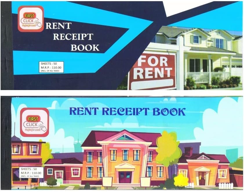 10 Pack: Rent Receipt Book Carbonless Copy Duplicate 2 Parts 50 Sets 8" X 2.75"