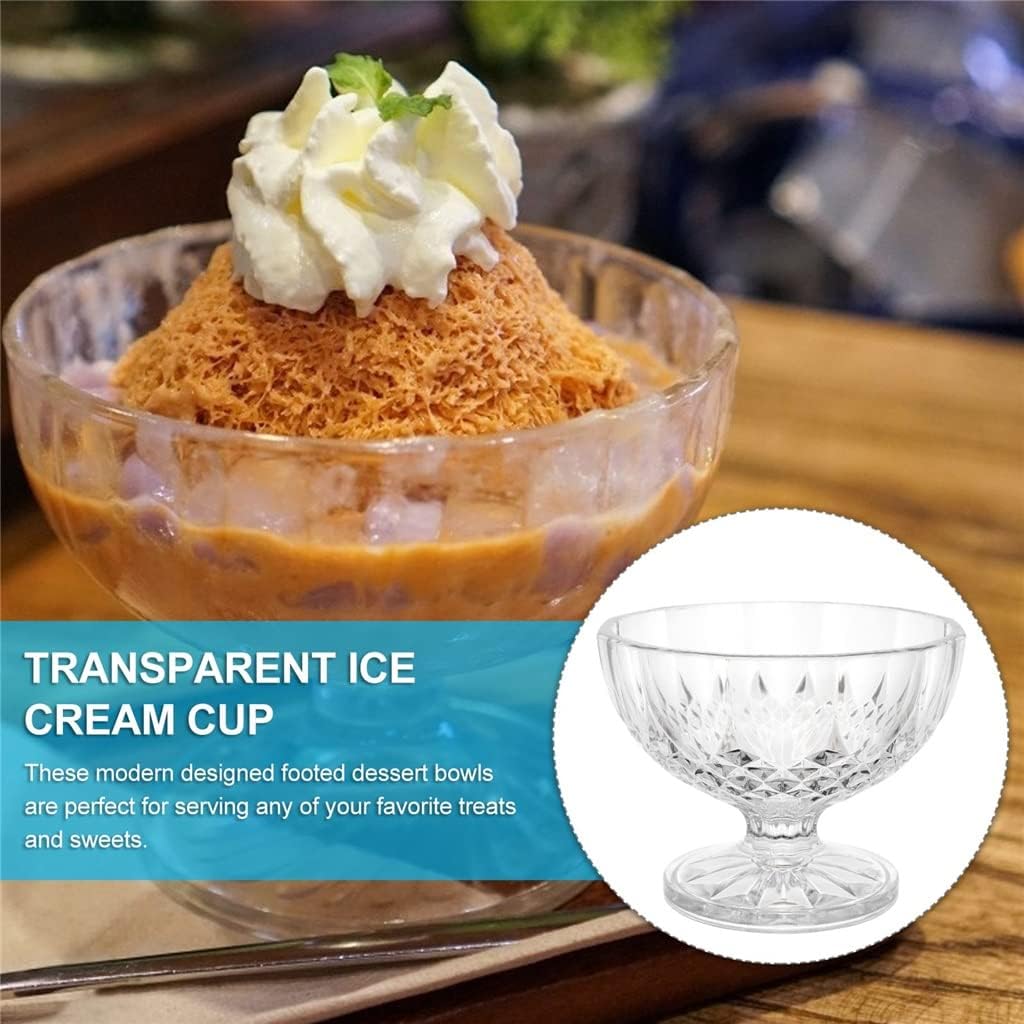 3pcs 180ml Mousse Dessert Cup Wine Glass Plastic Cake Jelly Pudding Cups Ice Cream Snacks Fruits Salad Serving Bowl Party