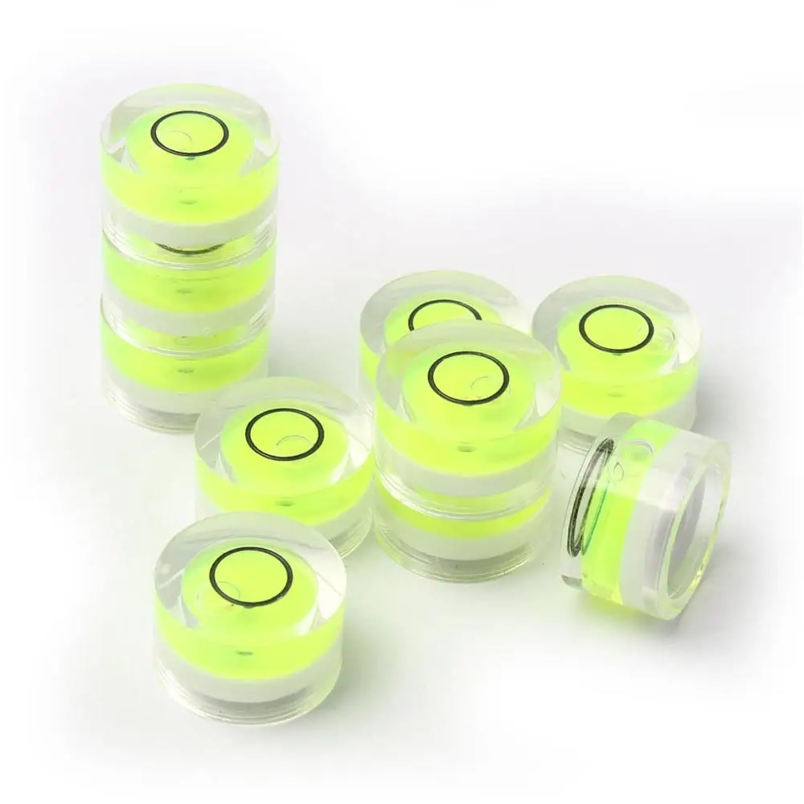 10 Uds. Nivel de burbuja redondo de 14x8mm Mini nivel de burbuja instrumento de medición de nivel de diana herramientas círculo de nivel de burbuja de disco adhesivo | 10Pcs 14x8mm Round Bubble Level Mini Spirit Level Bullseye Level Measurement Instrument