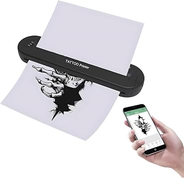 Wireless Tattoo Stencil Printer, 2000mAh Bluetooth Tattoo Printer Tattoo Stencil Machine, Tattoo Printer for Tattoo Artist & Beginner, Compatible with Tablet, Smartphone, PC
