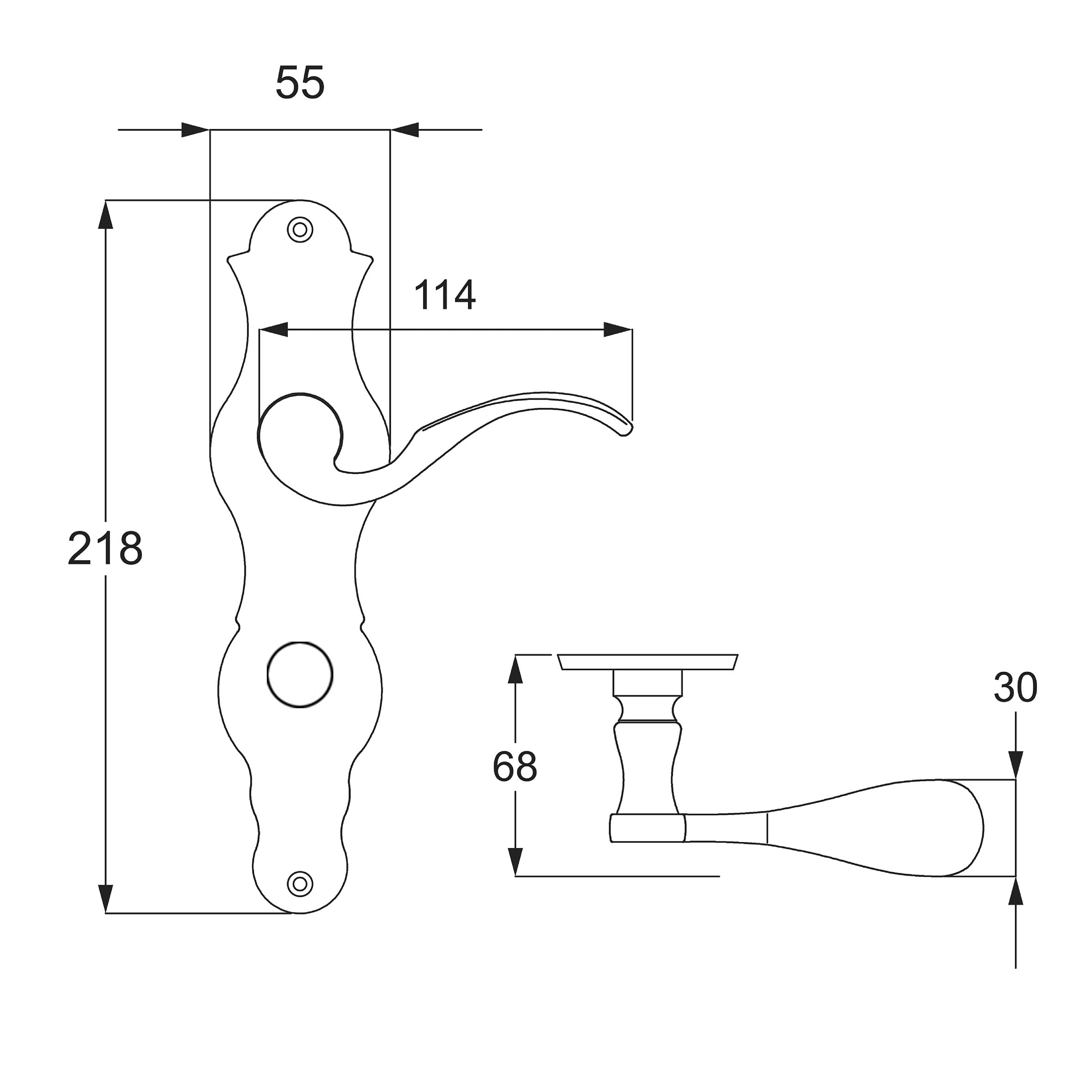 Türbeschlag 4er Set, Messing poliert für 3 x Zimmertüren und 1 x Bad/WC Türe, Türklinke Türgriff Türbeschlag