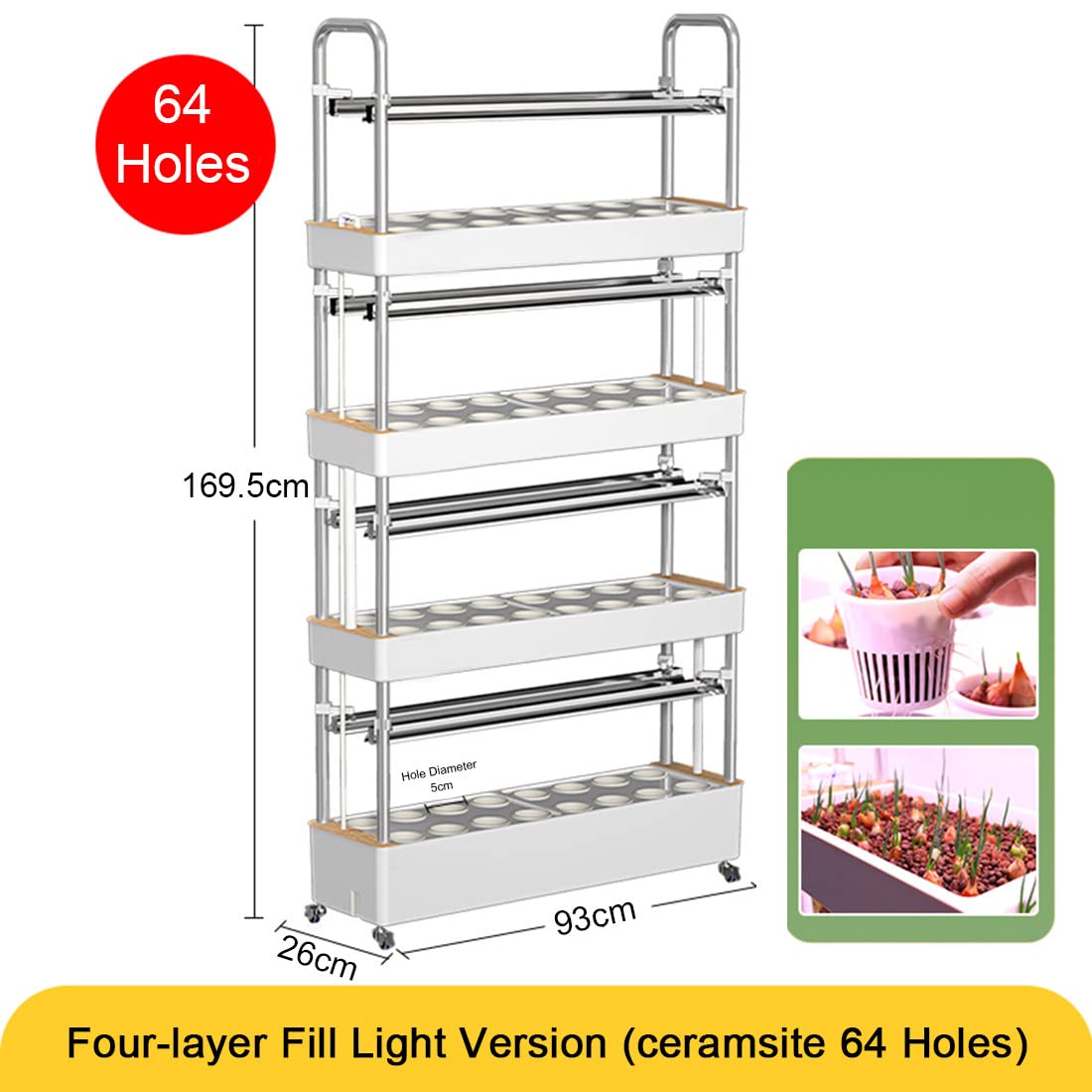 Sistema de cultivo hidropónico con luces LED de cultivo, maceta vertical de interior para cultivo sin suelo, equipo de jardín de torre multicapa automatizado