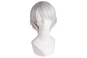 Men's Short Silver Grey Wig for Cosplay and Costume
