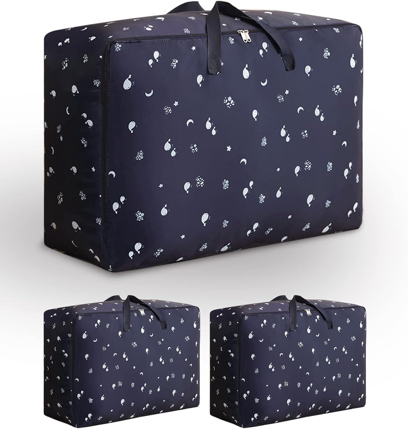 UadbaU 2 Pack 110L Large Clothes Storage Bag with Zips Thicker Oxford
