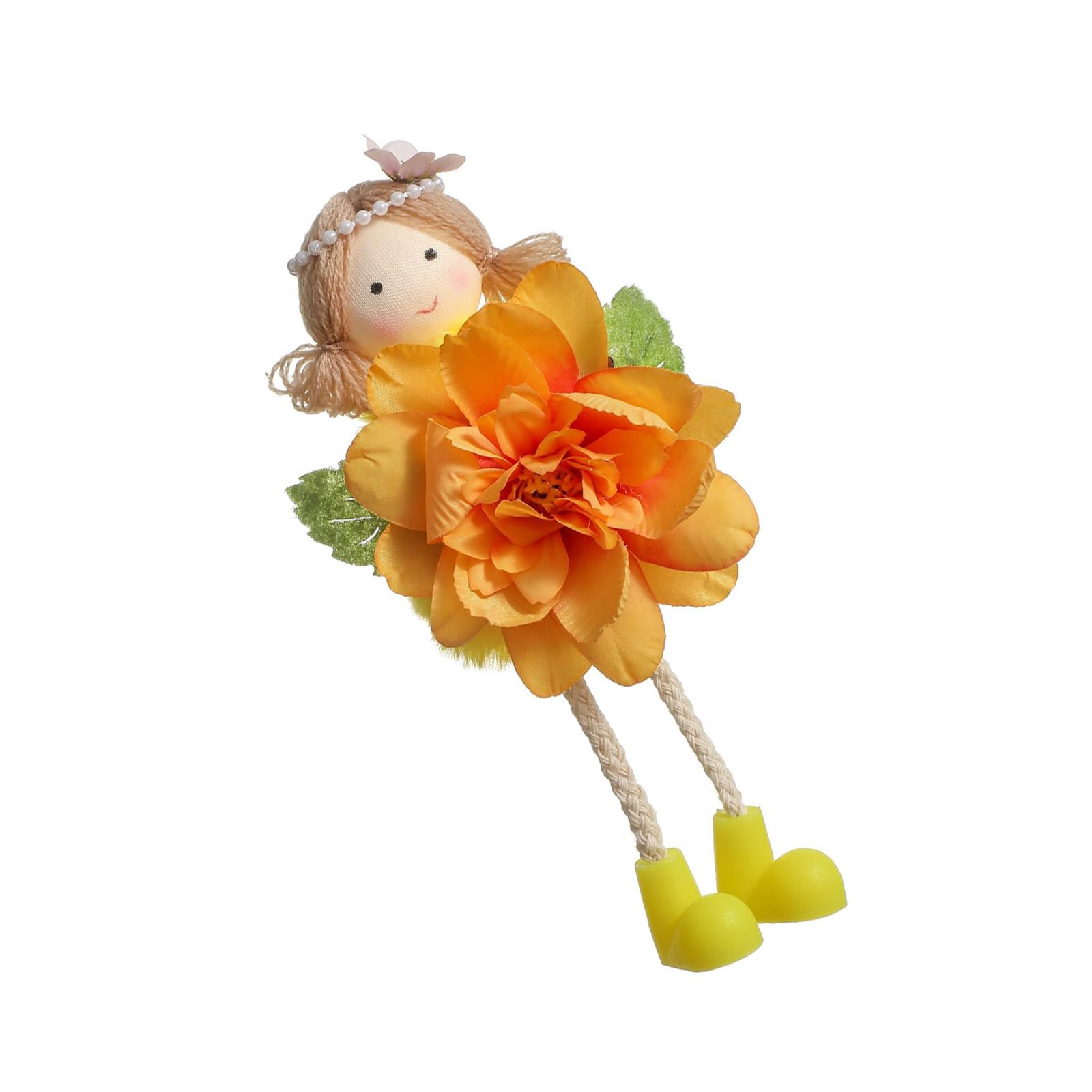 Tsophreniq Stylish Girl Dolls Hanging Accessory Unique Girl Dolls Hanging Accessory with Detailed Flower for Art Lover Holding Flowers Pendant