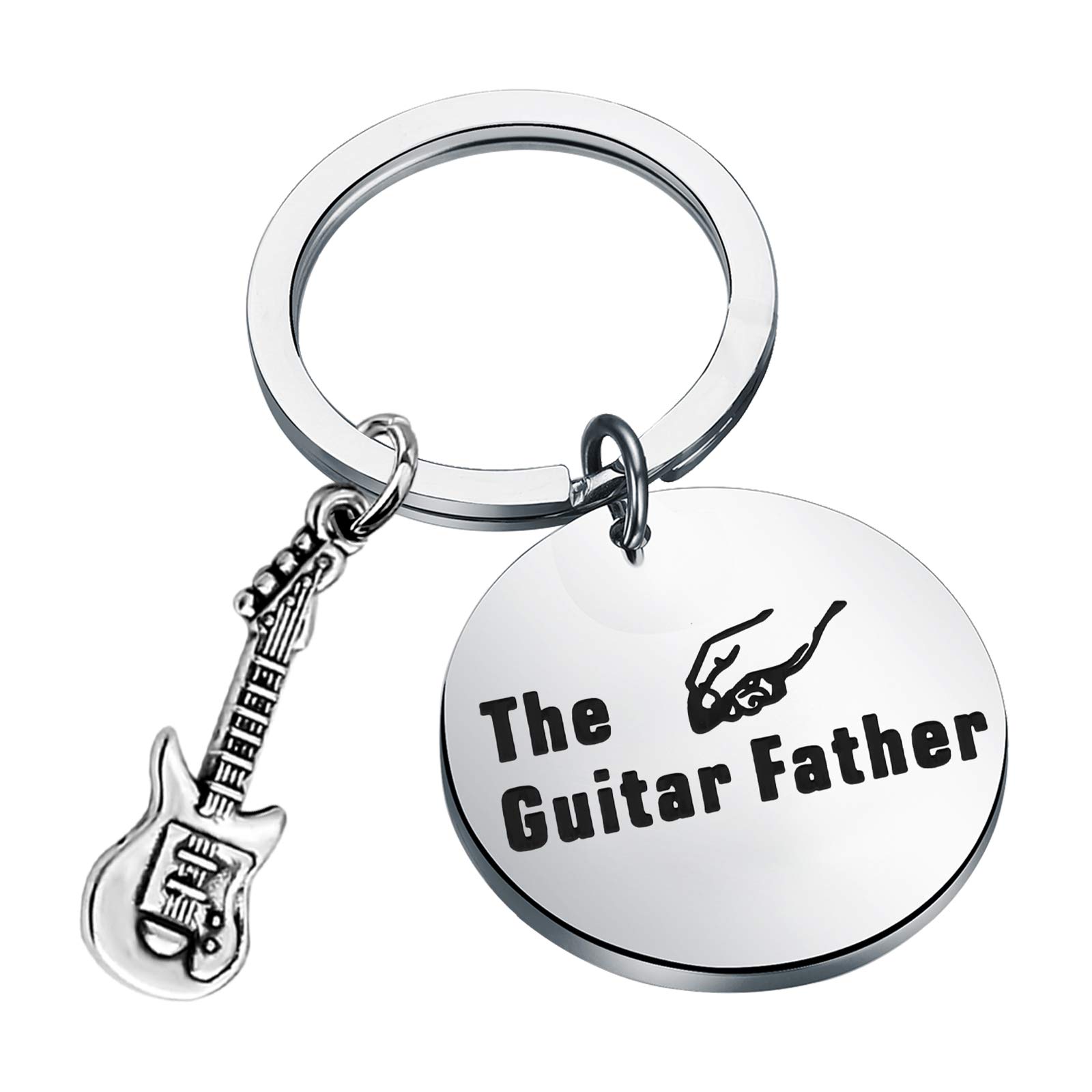 BLEOUK Guitar Lover Gift Guitar Accessories Present for Dad husband Musician Gift Guitar Father keychain (Each product will be presented two guitar picks) (Guitar Father ky)