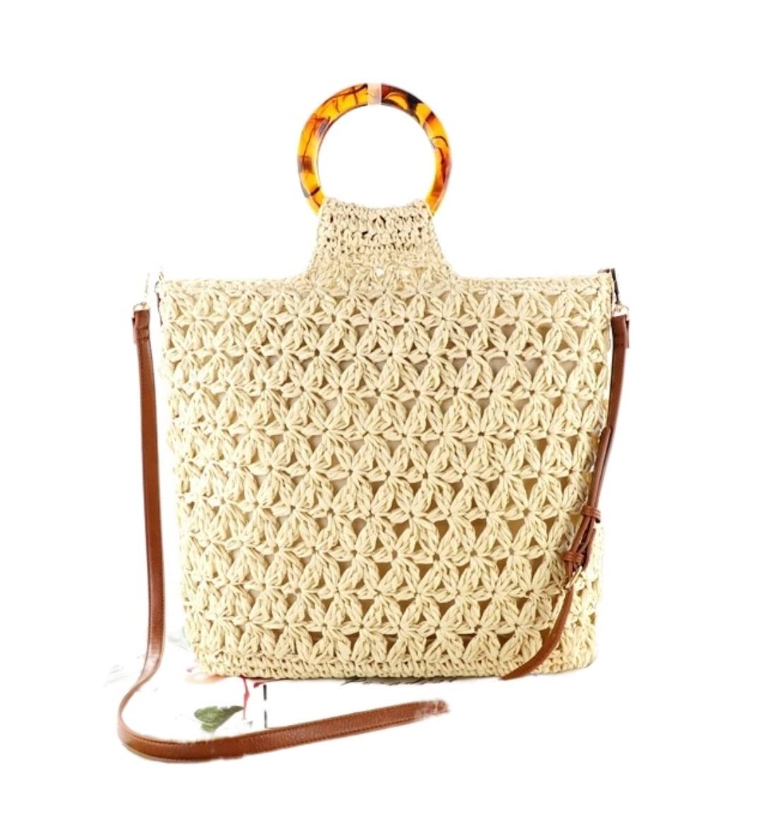 Borsa Paglia Donna, Borsa A Tracolla In Paglia Intrecciata Borsa A Mano All'uncinetto Borsa A Tracolla Intrecciata Borsa Intrecciata Alla Moda Borsa Da Spiaggia Femminile Per Il Tempo Libero Borse Est