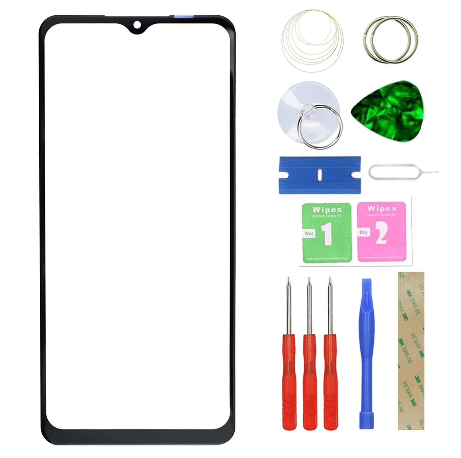 Screen Replacement Front Glass +OCA compatible with Samsung Galaxy A32 5G A326B /M32 5G /A12 /M12 /A02 /M02 (Not for A32 4G) with Repair Kit -6.5"