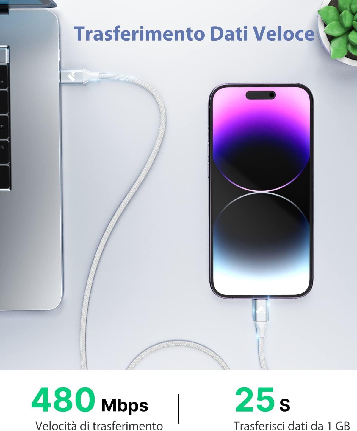 Cavo USB C a Lightning 1.8M Ricarica Tipo C, Carica Rapida Caricatore per iPhone 14 13 12 Pro Max Mini 11 SE 2020 X/XS Max/XR/8/7/6s/6 Plus 5s/5c/iPad