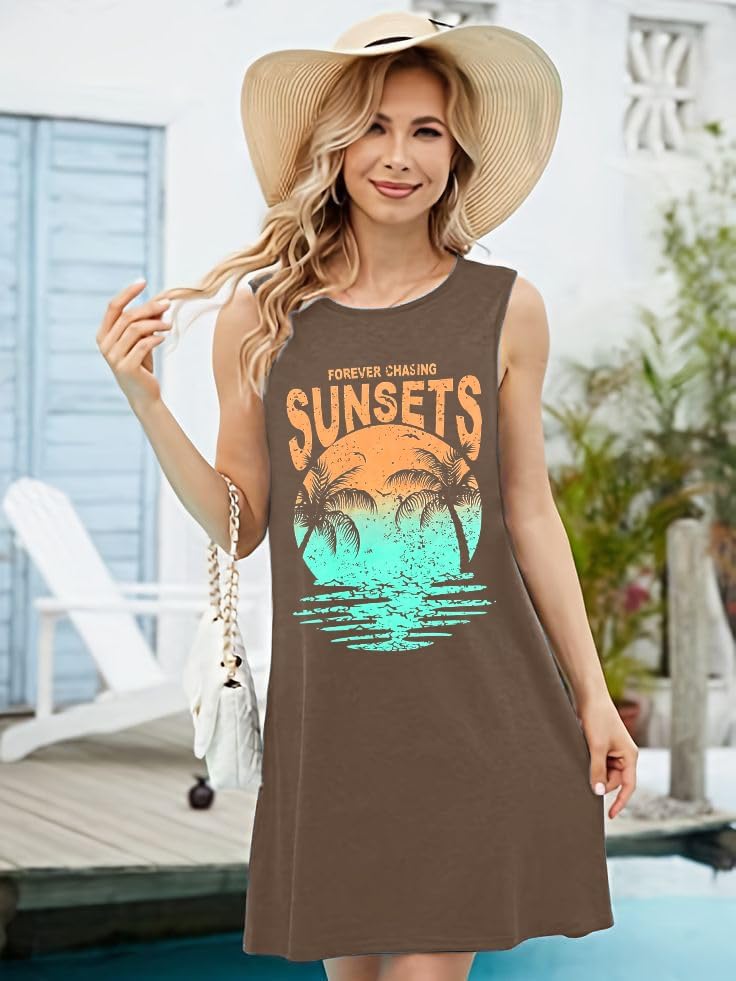 Summer Dress for Women Tank Beach Dresses Casual Vacation Mini Sundress Hawaiian Tropical Dresses - Image 2
