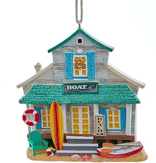 Kurt Adler Resin Boat Rentals Beach House Seaside Themed Ornament