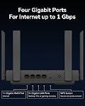Cudy AX3000 WiFi 6 802.11ax Dual Band Gigabit Wireless Router, Multi-VPN Support, MU-MIMO, WireGuard, Cudy Mesh and APP Compatible, WR3000 V2.0