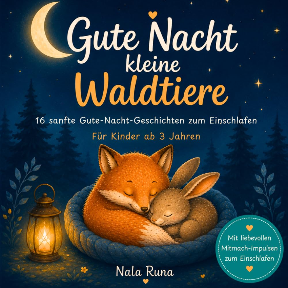 Gute Nacht kleine Waldtiere: Liebevolle Gute-Nacht-Geschichten mit wertvollen Botschaften für Kinder ab 3 Jahren