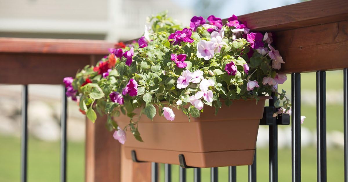 Hold It Mate Planter Box Mounting Hardware for Vertical Spindled Deck Railing 20"