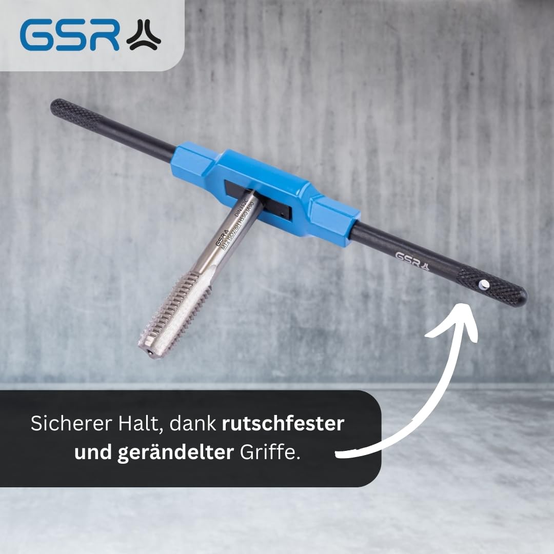 GSR Set maschi e punte elicoidali HSS – 30 pezzi M3–M12 | kit filettatura professionale con giramaschi e dima | DIN 352/338 / 1814 | valigetta in metallo