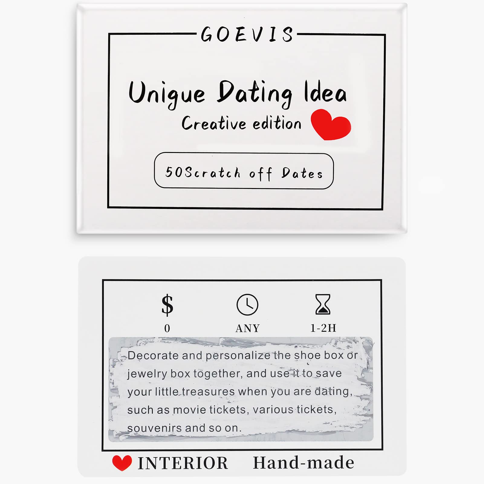 Unique Date Night Card Game: 50 Creative Ideas for Couples - Scratch Off Date Deck with Romantic Themes - Perfect Couples Gift for Boyfriend, Newlyweds, Anniversaries, Weddings, Husband, and Wife