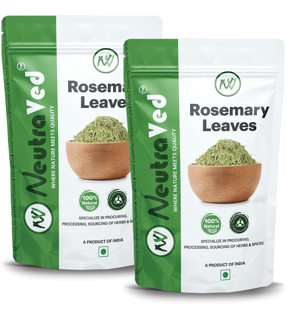 NeutraVed Rosemary Leaves Organic | Rosemary Dry Leaves for Cooking,Hair Growth, Stronger Strands & Natural Hair Nourishment, Food Grade | 100g (50g X 2)