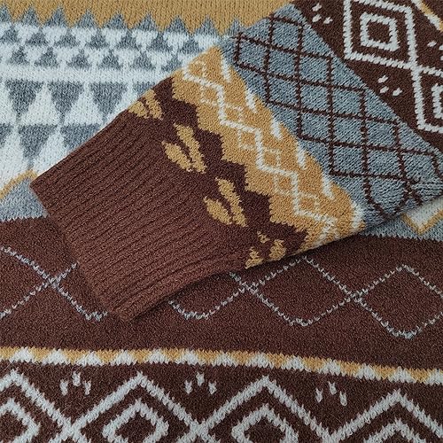 Men's Vintage Oversized Striped Knit Sweater Autumn Winter Pullover Sweatshirt Casual Jumper Pullovers Tops3