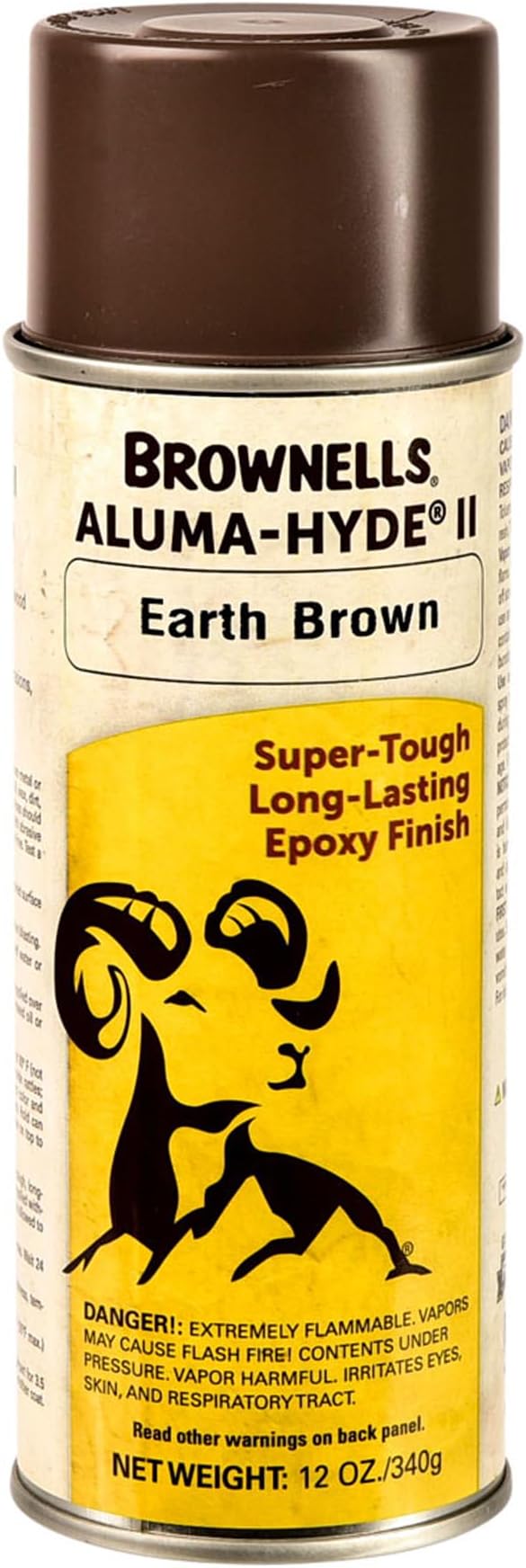 Brownells Aluma-Hyde II Epoxy Based Firearm Finish Spray Coating Protection Paint, Aerosol Can, 12 oz. (340g) Earth Brown