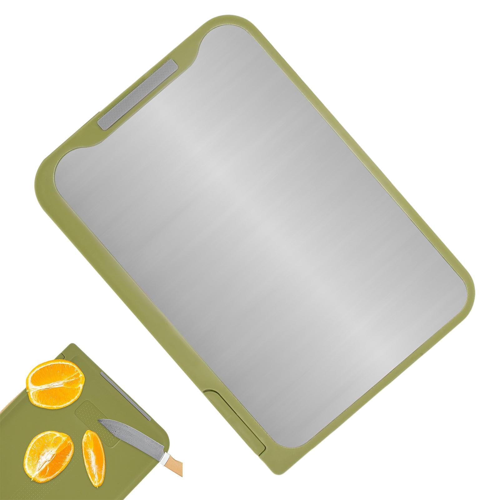 Planche à découper en acier inoxydable double face cuisine hygiénique planche inox non poreux