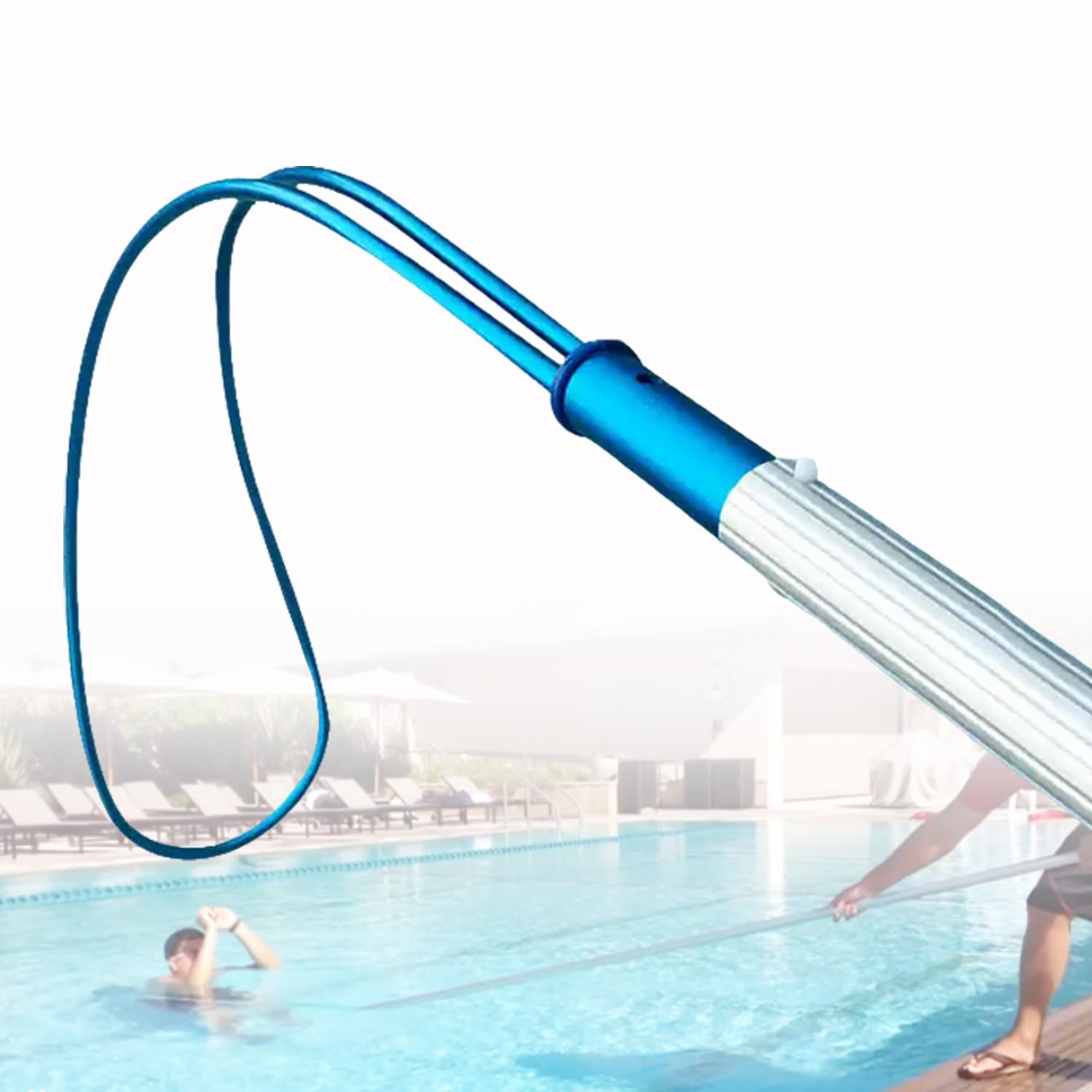Gancio di Sicurezza telescopico per Piscina, Asta di Salvataggio Portatile per Bagnino per Salvataggio di Emergenza in Acqua, salvagente in Alluminio Resistente per Piscine e Laghi 2m-1piece