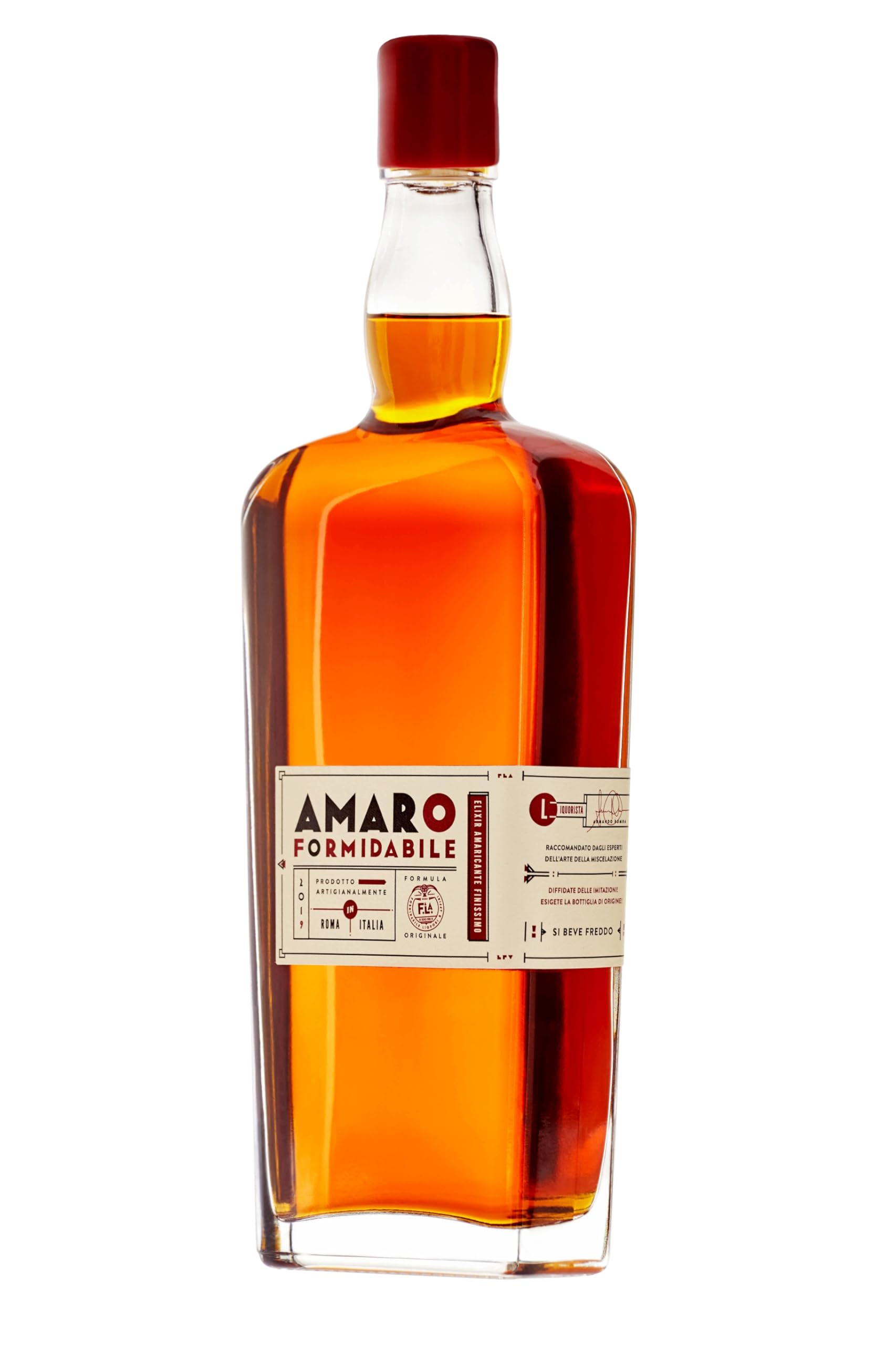 Amaro Formidabile – 700 ml: elisir amaricante finissimo preparato artigianalmente con piante aromatiche ed officinali. Solo ingredienti naturali – 32,5% ABV.