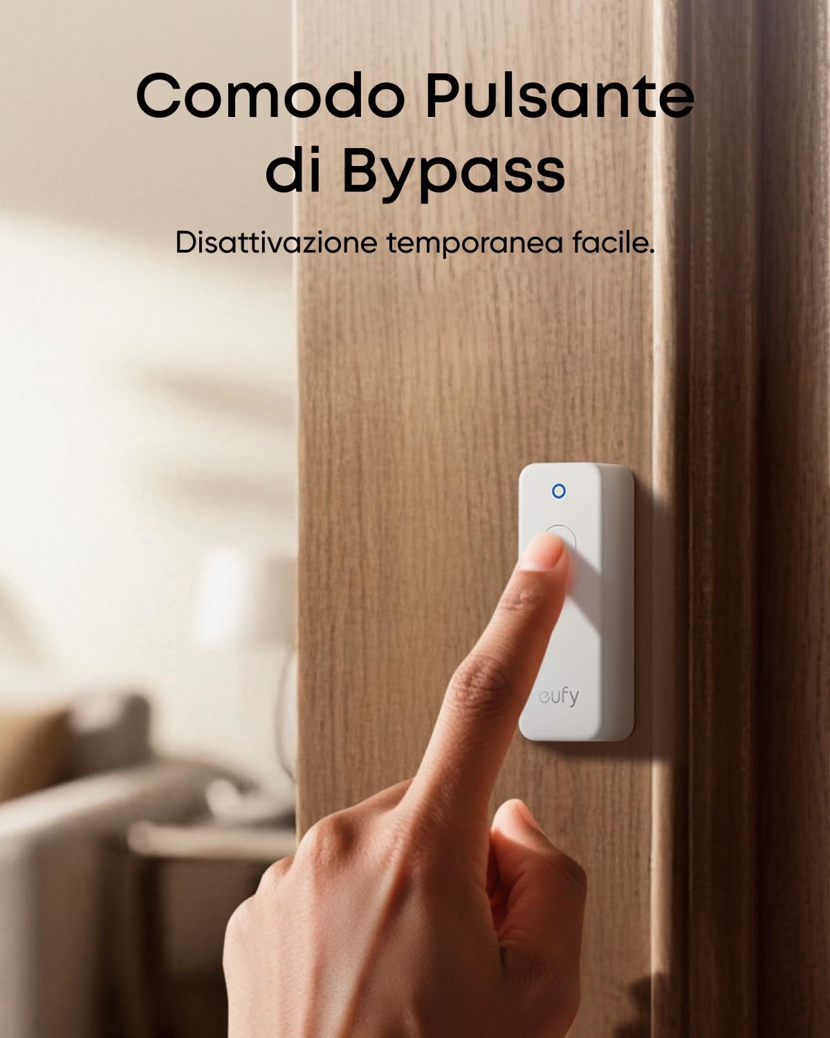 eufy E20 Sensore di ingresso, rilevamento bilaterale, comodo pulsante di bypass, batteria durevole, ampio raggio di comunicazione, compatibile con HomeBase 2, 3 e Pro.