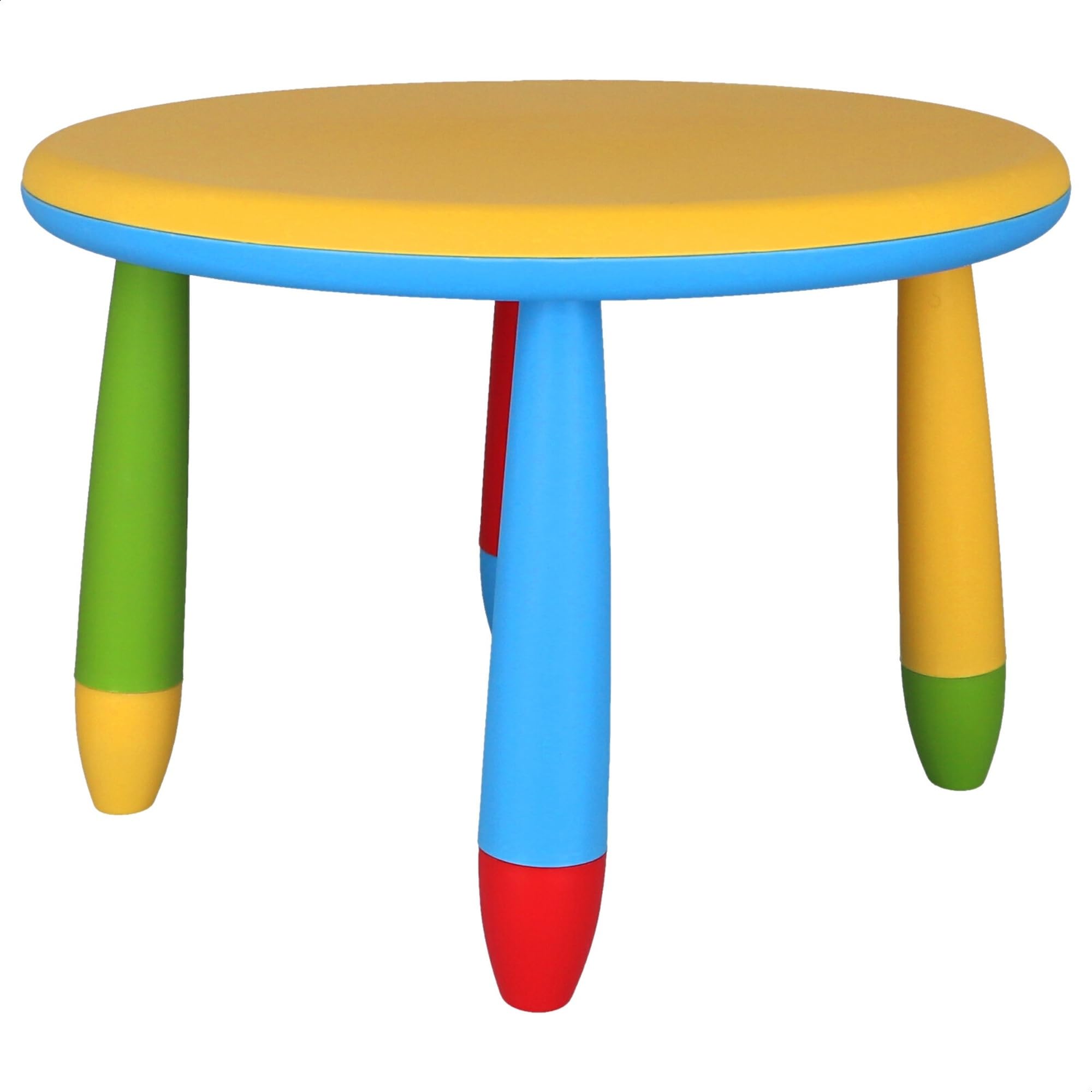 Mueblear 90048 - Tavolo rotondo per bambini, in plastica, 30 x 15 x 48 cm giallo