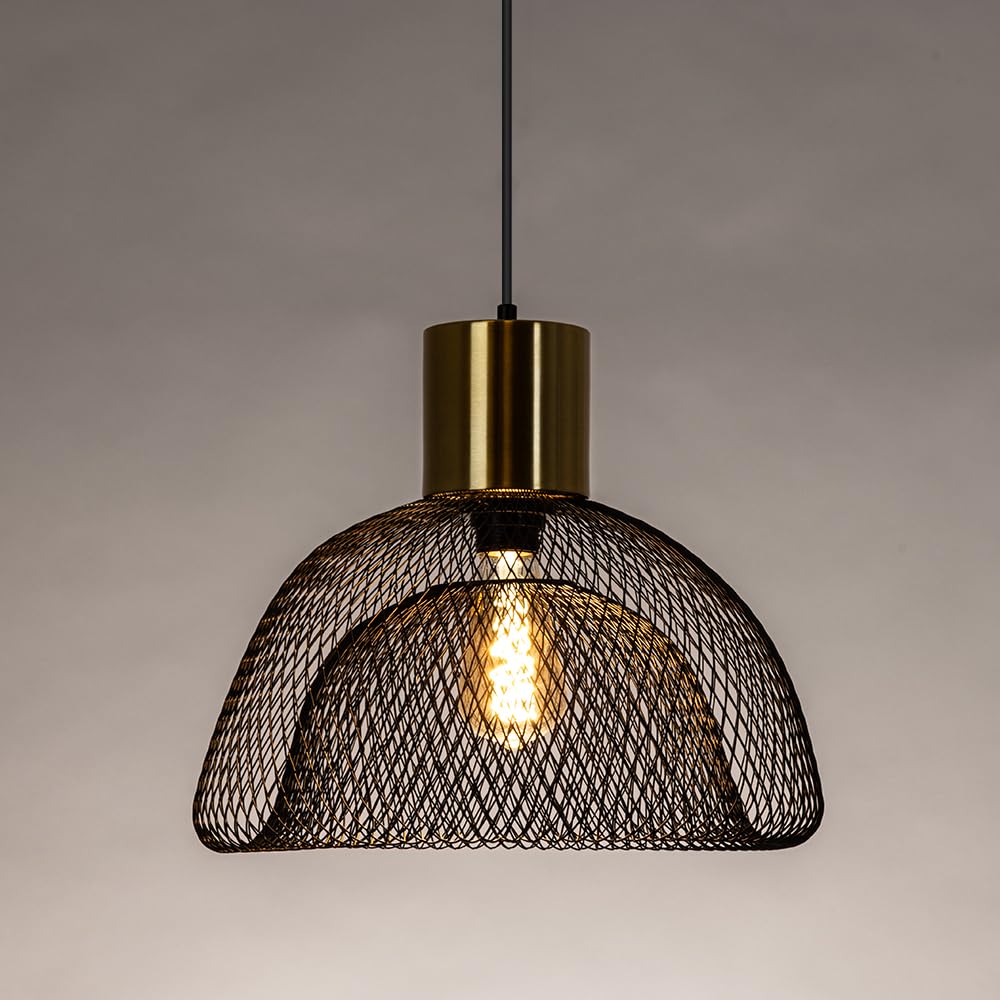 Lámpara colgante de techo para bombilla LED, metal negro, con cable y enchufe, luz interior para dormitorio